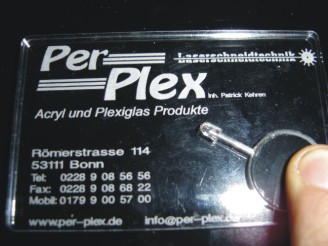 Per-Plex,  beleuchtete Visitenkarte